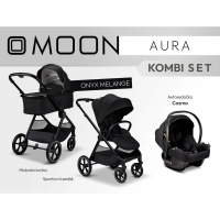Kočárek MOON AURA kombi set 3v1 - Onyx Melange