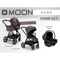 Kočárek MOON AURA kombi set 3v1 - Tonka Melange