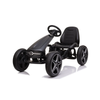 Dětská šlapací motokára Mercedes XMX610 černá | ECO kůže | Polohovatelné sedadlo 