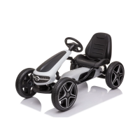 Dětská šlapací motokára Mercedes XMX610 černá | ECO kůže | Polohovatelné sedadlo - Bílá