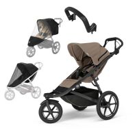 Akční set kočárek Thule Urban Glide 3 + pláštěnka, madlo, moskytiera - Tinted Taupe
