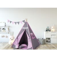 Jasmine Teepee stan pro děti - Šedá/růžová 01G