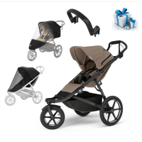 Akční set kočárek Thule Urban Glide 3 + pláštěnka, madlo, moskytiera - Tinted Taupe