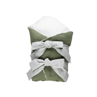 Enie Baby Péřová zavinovačka 80x80 cm - VAFLOVÁ Khaki/Bílá