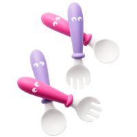 BabyBjörn Lžičky a vidličky pro nejmenší set 4ks - Pink/Purple