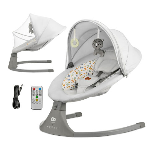 Houpací lehátko Kinderkraft LUMI 2V1 - Light Grey
