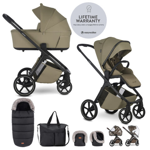 Set XXL EASYWALKER Zoey Go kočárek 2v1 Limited - Moss Green XXL