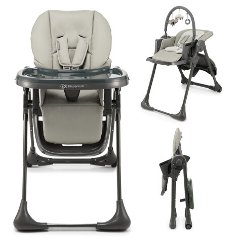 Židlička jídelní KINDERKRAFT Tummie - Grey 