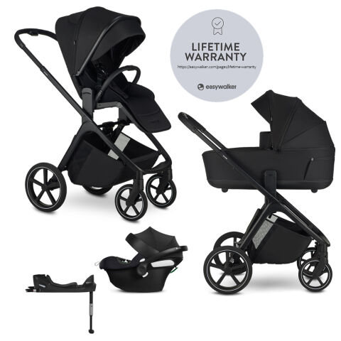 Kombinovaný kočárek EASYWALKER Zoey + autosedačka Cybex 3v1 - Pure Black