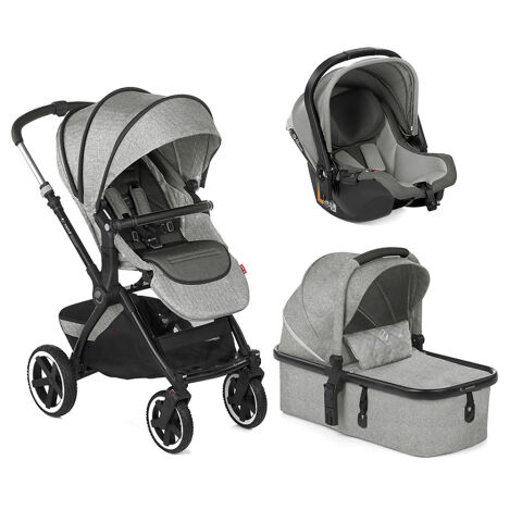 JANÉ Kočárek 3v1 JANÉ Crosslight + korba Micro Pro + autosedačka Koos Isize - Dim Grey