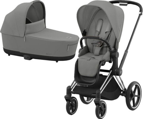 Kočárek Cybex Priam Chrome Black Set 2v1 včetně korby - Mirage Grey 