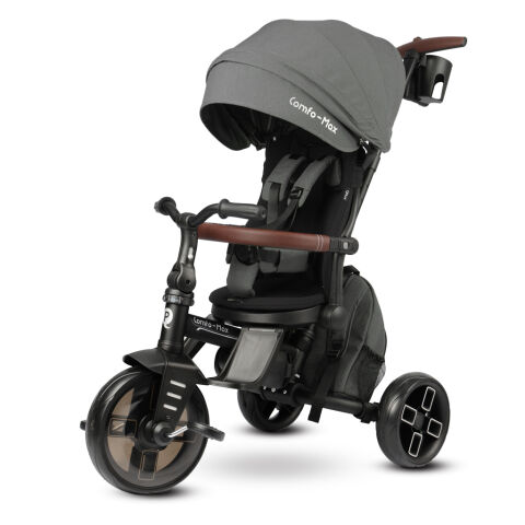 Tříkolka QPLAY Comfo Max 8v1, věk 10-72 měsíců - Grey