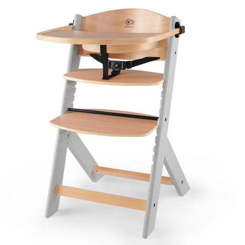 Jídelní židlička Kinderkraft Enock - Grey Wooden