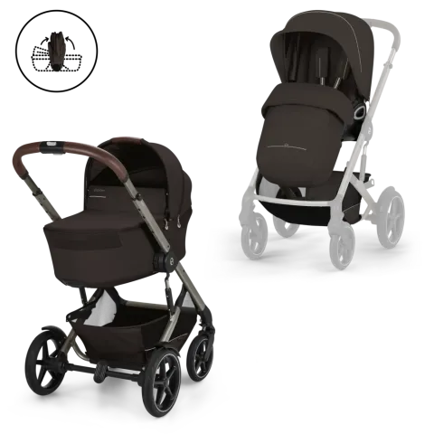 Kočárek Cybex Talos S Lux se skládací korbičkou Fold Cot - Chocolate Brown 2026
