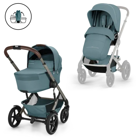 Kočárek Cybex Talos S Lux se skládací korbičkou Fold Cot - Stormy Blue 2026