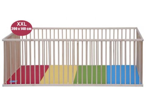 Dětská dřevěná ohrádka Scarlett BRANKO s žíněnkou Dáša, buk 200 x 140 x 70cm