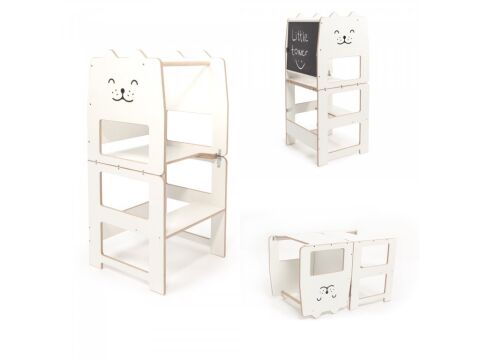 Multifunkční učící věž přírodní by Craffox - Kočka bílá