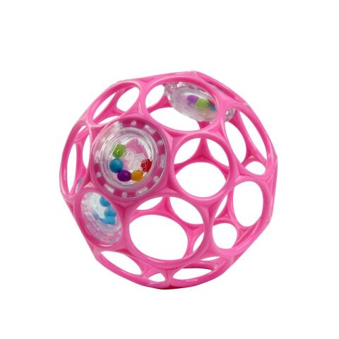 Hračka/ chrastítko OBALL RATTLE 10 cm - růžová