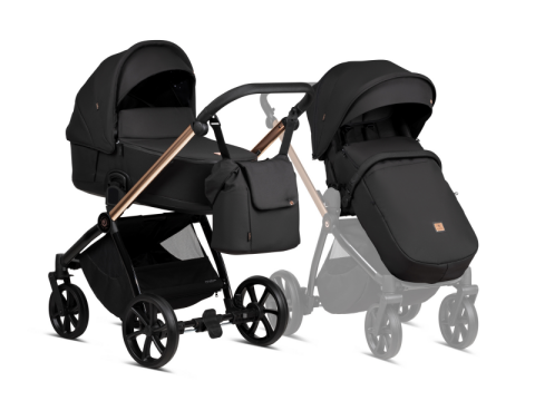 Kočárek Tutis Mio Plus 2v1 - Black Edition Rose Gold