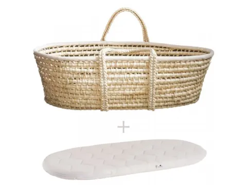 Ahojbaby Mojžíšův košík pro miminko Corn Natural s matrací Basic