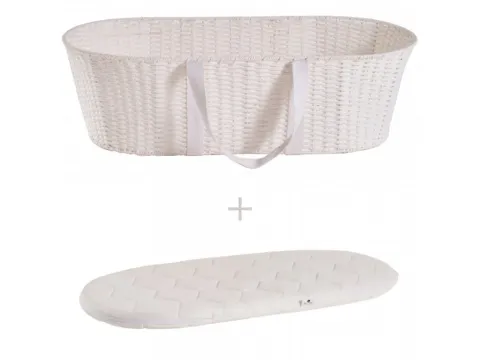 Ahojbaby Mojžíšův košík pro miminko Paper Dream white s matrací Basic