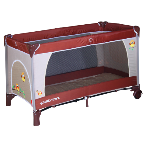 Cestovní postýlka Patron Skippy Plus - Owl Brown 855