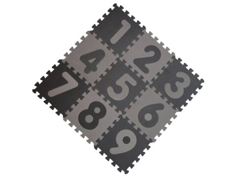 Baby Dan hrací podložka puzzle 90x90 cm - Grey s čísly