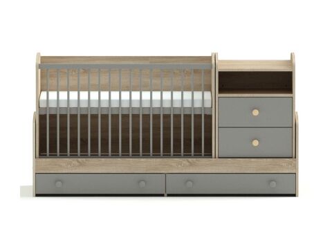 Kombi postýlka Faktum Colette 70x120 - Grey
