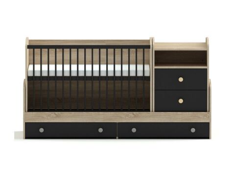 Kombi postýlka Faktum Colette 70x120 - Antracit