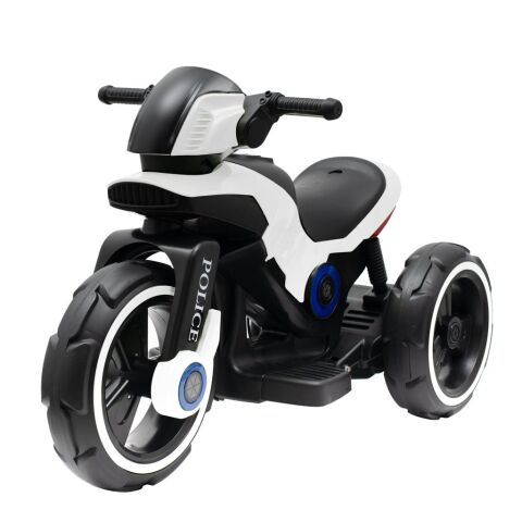 Dětská elektrická motorka Baby Mix POLICE - Bílá
