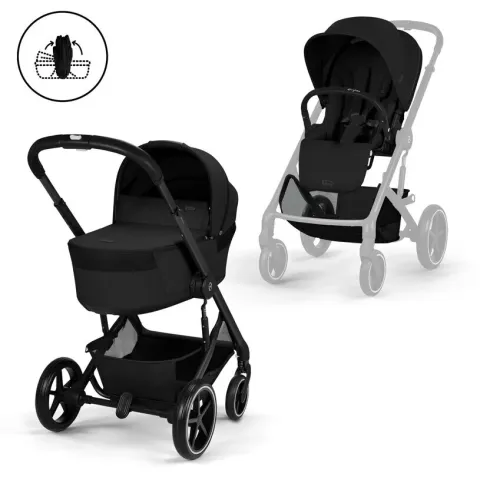 Kočárek Cybex Talos S Lux se skládací korbičkou Fold Cot - Moon Black 2026