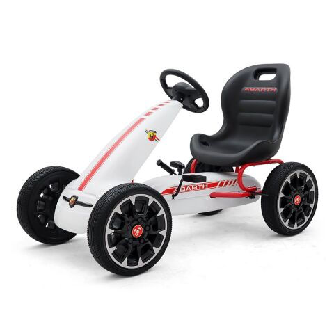  Dětská šlapací motokára Go-kart Milly Mally Abarth bílá 