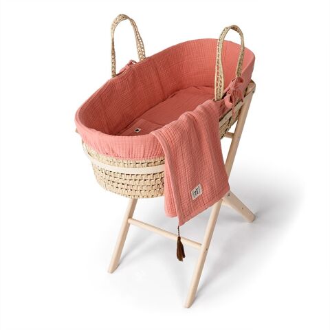 FUNNABABY Kompletní Mojžíšův koš s výbavou - Coral Pink