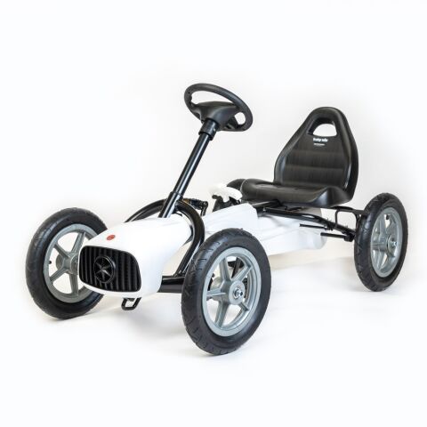 Dětská šlapací motokára Go-kart Baby Mix Buggy - Bílá