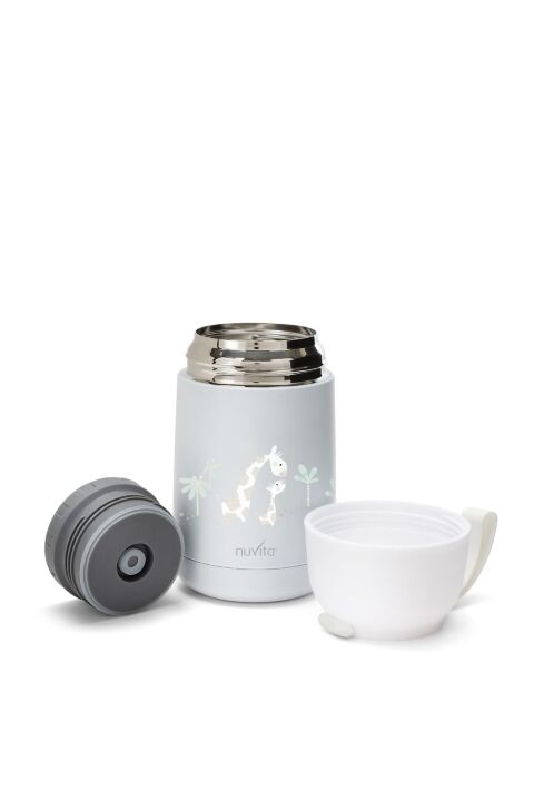 Termoska Nuvita s silikonovým držákem a lžičkou 500ml, White 