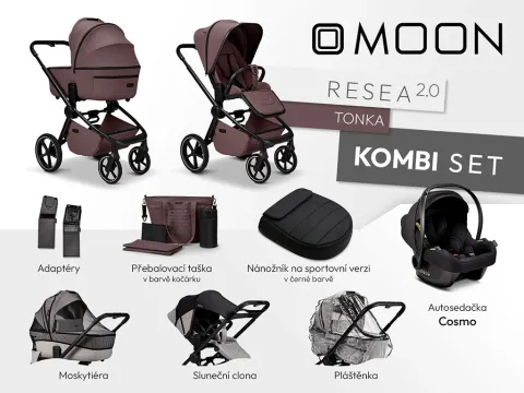 Kočárek MOON RESEA 2.0 Kombi set 3v1 - Tonka 2026