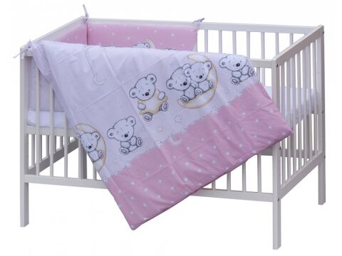 Dětská postýlka Scarlett s kompletní výbavou 120x60 cm - Toro růžová