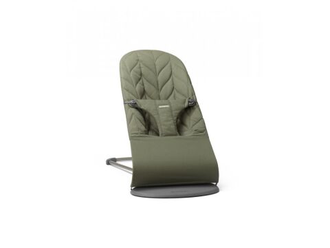 BabyBjörn lehátko Bliss cotton - Dark Green Woven Petal