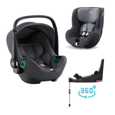 Set autosedačka Britax Römer Baby-Safe 3 i-Size+Flex Base 5Z+ autosedačka Dualfix 3 i-Size - Midnight Grey
