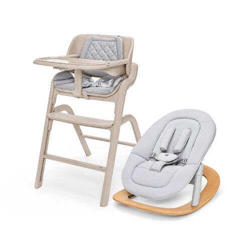 Set dětská židlička ZOPA Inspira 2 + novorozenecký set + houpací základna - Cookie Beige