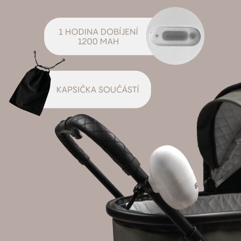 Houpadlo kočárku ZOPA Eggy nabíjecí, White 