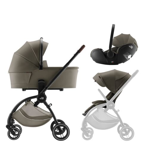 Kombinovaný kočárek Britax Rio + hluboká korba + autosedačka Baby-Safe PRO - Lux Urban Olive