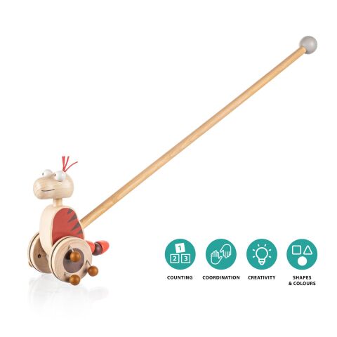 Zopa dřevěný jezdík Dinosaurus - Red