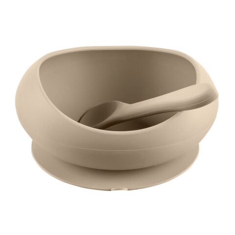 Silikonová miska ZOPA se zvýšenými okraji a přísavkou - Sand Beige
