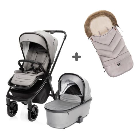 Set Kočárek Zopa Move Cross 3 + Hluboká korba Move XL + Adaptéry + Fusak Fluffy Combi - Metal Grey