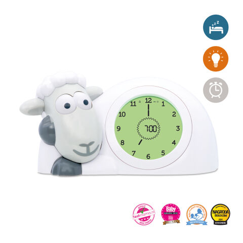 ZAZU Ovečka SAM šedá - tréninkový budík s nočním světlem