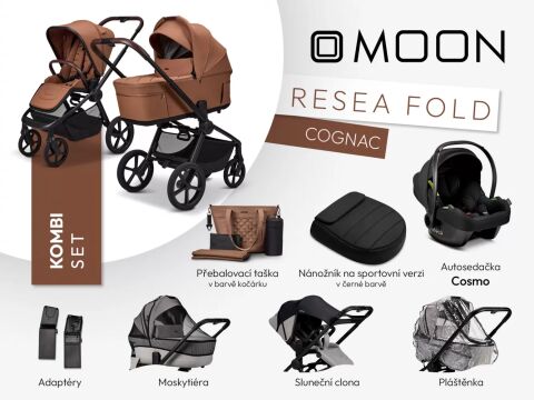 Kočárek Moon ReSea FOLD Kombi Set - Cognac 2026
