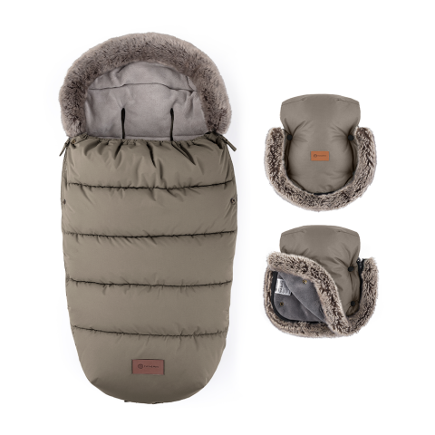 Fusak PETITE MARS 4v1 Comfy + rukavice na kočárek Furry - Mocha Mousse