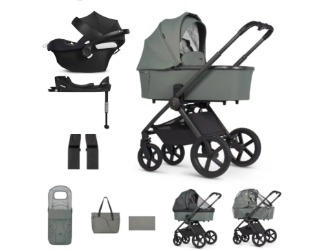 Kočárek Venicci Tinum Upline 2 - Aloe + autosedačka Cybex Aton B + isofix base