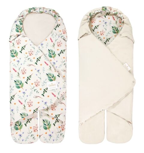 Zavinovačka Emitex BEA oboustranná Forest Blossom - Beige
